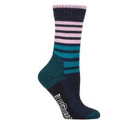 Blueguard Socks Ladies Crew Heavy Duty Boot Socks | Long Lasting Gardening Socks - 4-8 UK - Navy Stripe