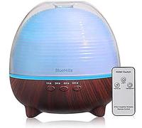 BlueHills Premium 1000 ML Large XL Essential Oil Diffuser with Remote Aroma Humidifier for Large Room Home Long Run Time Huge Coverage Area Lights High Mist Extra Large Capacity Dark Wood Grain N6