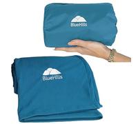 BlueHills Ultra Compact Travel Blanket in Portable Case Premium Soft Large Airplane Blanket Flight Essentials for Car Plane Train Hotel Layover Peacock Teal C004