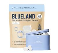 BLUELAND Dishwasher Detergent Tablet Starter Set - Plastic-Free & Eco Friendly Alternative to Liquid Pods or Sheets - Natural, Sustainable - 60 Washes
