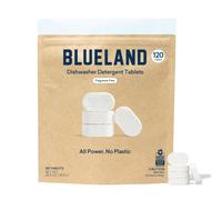 BLUELAND Plastic-Free Dishwasher Detergent Tablets 120 Count Unscented