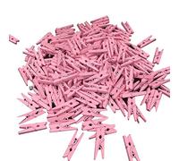 Bluelans® 100 Coloured Craft Mini Wooden Pegs, Pink, Clothes Pegs, Photo Paper Pegs Clips (Pink)