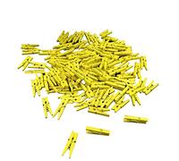 Bluelans® 100 Coloured Craft Mini Wooden Pegs, Yellow, Clothes Pegs, Photo Paper Pegs Clips (Yellow)