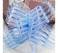 Bluelans® 10pcs Organza Pull Bow Ribbon Light Blue, 5cm x 79cm, great for Pew/Party/Christmas/Wedding and Gift Wraping