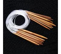 Bluelans® 18 Sizes Circular Carbonized Bamboo Double Pointed Needles Knitting Needles Set, 2.0mm-10mm (60CM)