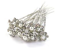 Bluelans® 20pcs Wedding Bridal Pearl Flower Rhinestone Crystal Hair Pins Clips Grips