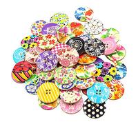 Bluelans® 25pcs 3cm 4 Holes Colourful Wooden Buttons for Sewing Scrapbooking DIY Decoration