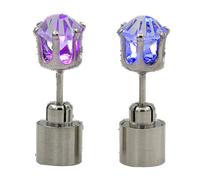 Bluelans® 2pcs Light Up Led Earring Ear Stud Dance Party Accessories (Rainbow)