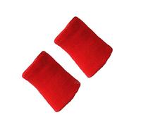 Bluelans® 4 Inch Long Solid Color Wristband Sweatband Sweat Band for Tennis, Basketball, Badminton and Other Sports (Red, 1 pair)