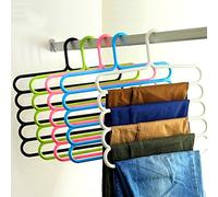 Bluelans® 5 Bar Trouser Hanger Rack - Hold 5 Pairs Of Trousers - Ties Scarves Belts Towel Hangers (Random Colour)