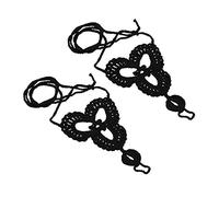 Bluelans® Barefoot Beach Sandals Flowers Crochet Foot Toe Ring Anklet Chain (Black)