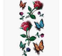 Bluelans® Beautiful Removable Waterproof Body Art Sticker Butterfly Red Rose Flower Temporary Tattoos