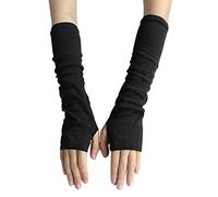 Bluelans® Fashion Women's Knit Wrist Arm Warmer Fingerless Hand Long Mitten Gloves Wamer Long Fingerless Gloves (Black)