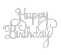 Bluelans® Happy Birthday Cake Topper Decoration for Birthday Party (Silver)