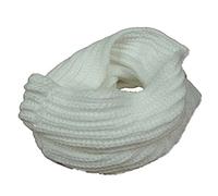 Bluelans® Ladies & Girls Winter Neck Warmer Circle Loop Crochet Cowl Plain Snood Scarf (White)