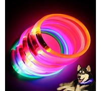 Bluelans® LED Dog Collar,Flashing LED Dog Safety Collar USB Rechargeable Light Up Pet Cat Safety Collar Waterproof Adjustable Size Fit for Dog, Cat and Pets (Red, Large)