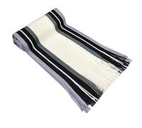 Bluelans® Mens Warm Knitted Soft Striped Winter Scarf 7 Colours (White)