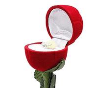 Bluelans® Novelty Red Rose Design Velvet Wedding Engagement Ring Box/Earrings Box/Jewelry Gift Box Case