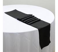 Bluelans® Pack of 1 Wedding 12 x 108 inch Satin Table Runner For Wedding Banquet Table Decor Runner (Black)