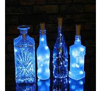 Bluelans® Pack of 4 Led Bottle Cork Lights, 79in/2m Copper Wire String Lights with 20 Blue Led Bulbs for Bottle DIY Decor, Outdoor BBQ, Gathering, Party, Wedding, Holiday (Blue, 2M/20LED)