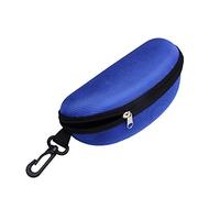 Bluelans® Travel Portable Hard Zipper Case Box Eye Glasses Sunglasses Bag with Carabiner Hook (Blue)