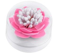 Bluelans® White Lotus Shape Cotton Swab Holder Cotton Bud Toothpicks Storage Organizer Case Box for Bathroom (Pink)