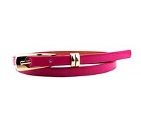 Bluelans® Woman's Candy Colour Faux Leather Thin Skinny Waistband Waist Belt (Rose Red)
