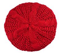 Bluelans® Women's Lady Knitted Beret Braided Baggy Beanie Crochet Hat Ski Cap (Red)