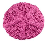 Bluelans® Women's Lady Knitted Beret Braided Baggy Beanie Crochet Hat Ski Cap (Rose Red)
