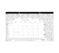 Blueline® 2026 DoodlePlan™ Monthly Coloring Desk Pad Calendar, 12 Months, January to December, 17.75" x 10.875", Themes (C2917001-26)