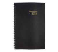 Blueline® 2026 Essential Daily Planner, Appointment Book, 12 Months, January to December, Spiral Binding, 8" x 5", Black (C2504.81T-26)
