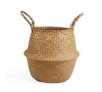 BlueMake Woven Seagrass Belly Basket for Storage, Plant Pot, Laundry, Picnic and Grocery (Large, Original)