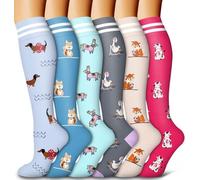 Bluemaple 6 Pack Copper Compression Socks for Women and Men, Great Support for Doctors, Running, Nursing, Athletics