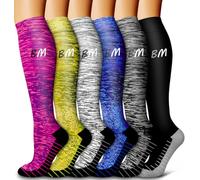 Bluemaple Copper Compression Socks Women & Men(6 Pairs) - Best for Running,Medical,Athletic Sports,Flight Travel, Pregnancy