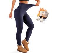 Bluemaple Women's Fleece Lined Leggings Thermal Warm Winter Tights High Waisted Yoga Workout Pants Cold Weather, 06 Fleece Lined Navy, M