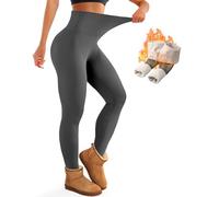 Bluemaple Women's Fleece Lined Leggings Thermal Warm Winter Tights High Waisted Yoga Workout Pants Cold Weather, 05 Fleece Lined Grey, XS