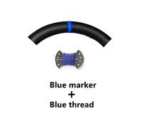 (BlueMark BlueThread) Black Suede Leather Car Steering Wheel Cover for Volkswagen Golf 6 GTI