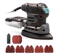 Bluemars 220W Mouse Detail Sander, Compact Handheld Sander for Wood, Drywall & Floors, Dust Collection Box with Vacuum Adaptor, 20 Sanding Sheets, 3m Power Cable