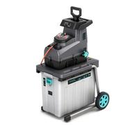 Bluemars 2800W Electric Garden Shredder & Wood Chipper, Quiet Crushing Design, Detachable Collection Box, 10m Power Cable, Grey