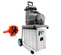 Bluemars 2800W Silent Impact Electric Garden Shredder Wood Chipper, 60RPM speed, Equiped w/ 10m Orange Power Cable, Detachable 53 Litre Collection Box