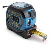 BlueMars 3-in-1 Laser Tape Measure with Cross Line Level - 60M/197ft High Accuracy (±2mm) Laser Measuring Tool, 5M/16ft Magnetic Tape, Auto-Leveling LCD, in/ft/m Units, IP54 Dustproof & Shockproof