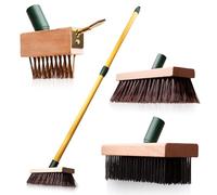 BLUEMARS 3-in-1 Wire Broom Weed Brush Garden Brush Set - Telescopic 81-140cm Pole with Nylon, Wire & Gap Brushes for Removing Weed, Moss, Algae, Garden, Outdoor Floor Scrubbing, and Patio Cleaning
