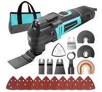 BLUEMARS 300W Oscillating Multi-Tool, 6 Variable Speeds & 3.2° Oscillation Angle, Tool-Free Blade Change, 17pc Accessories Kit for Sanding, Cutting, Scraping, Grinding