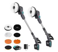 BLUEMARS Heavy Duty 20V Outdoor Home Electric Spin Scrubber, Cordless Spin Scrubber with Replaceable Brush Heads and 1x Li-on Batteries, Power Cleaning Brush for Outdoor, Bathroom Stone, Tile Floor