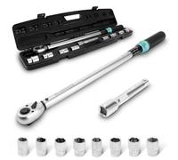 BLUEMARS Heavy-Duty 60-330NM 8PCS 1/2" Sq Drive Click Torque Wrench Set Dual-Direction Adjustable Car Wheel Torque Wrench (17mm,19mm,21mm,24mm)