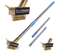 Bluemars Patio Weed Brush with Extra Heads,Extended Handle Wire Bristles for Block Paving, Driveway, Remove Weeds and Moss Build-Up