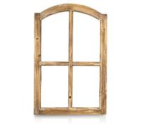 Blümelhuber Decorative Vintage Stable Window Country House Style Decoration - Vintage Decorative Window with Half Arch Made of Wood without Discs - Wall Decoration Wood - Wooden Window Decoration