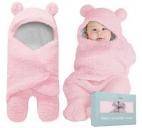 BlueMello Baby Swaddle Blanket | Ultra-Soft Plush Essential for Infants 0-6 Months | Receiving Swaddling Wrap Pink | Ideal Newborn Registry and Toddler Boy Accessories | Perfect Baby Girl Shower Gift