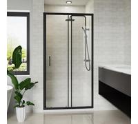 Blümme 1000mm Single Sliding Shower Door Matte Black Framed Bathroom Shower Enclosures Cubicle