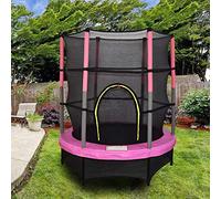 Blümme 4.5FT 55" Mini Trampoline with Safety Net Enclosure and Skirt Fit Kids Activity Trampolines Set Pink